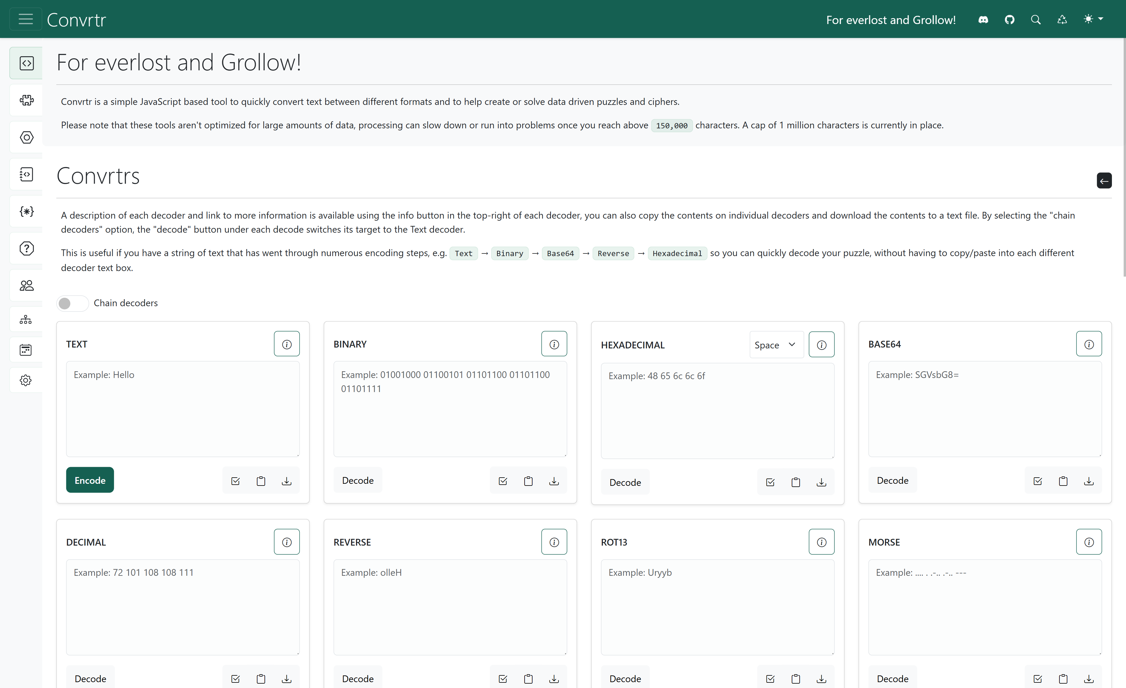 Convrtr home page screenshot