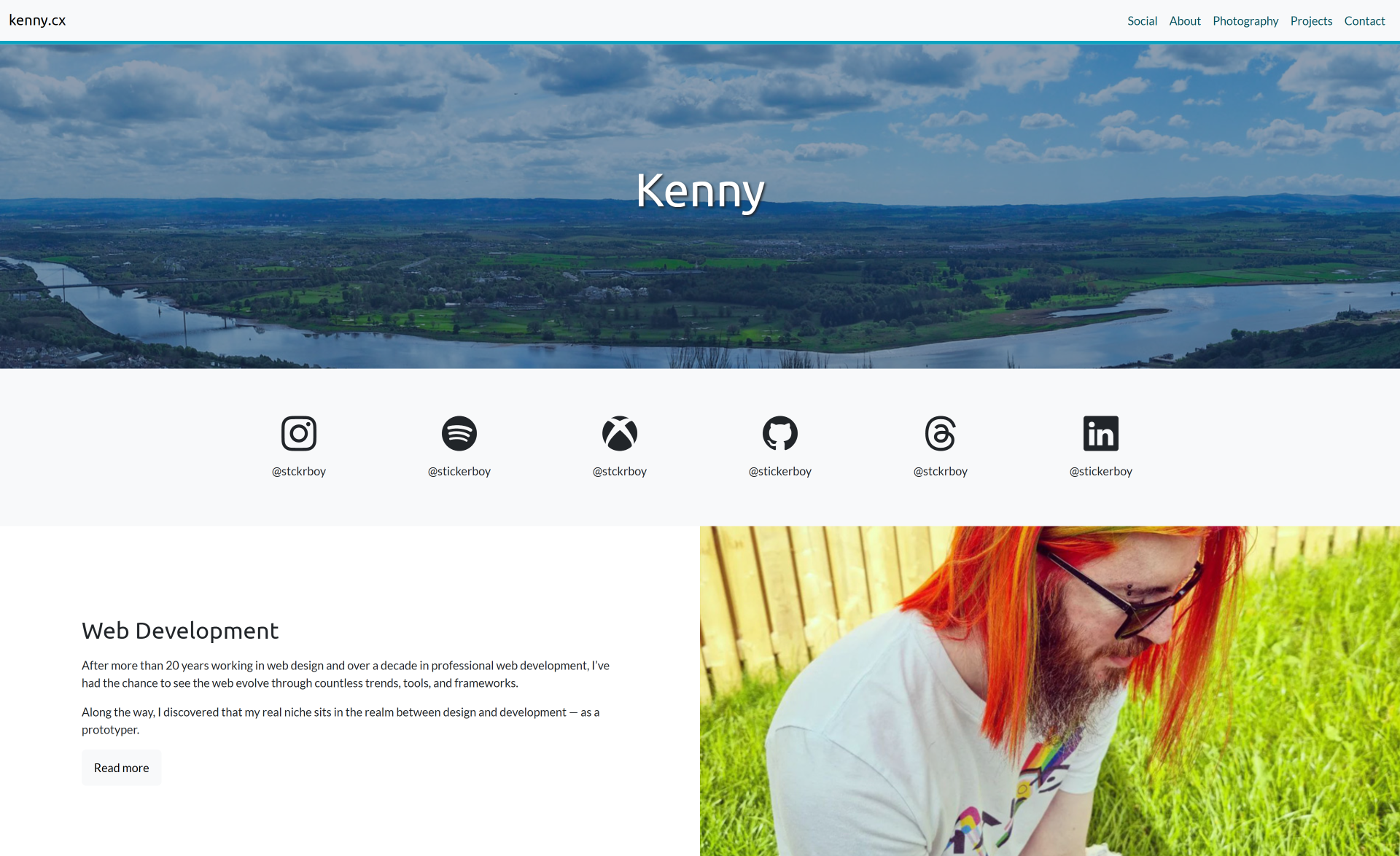 kenny.cx personal site screenshot