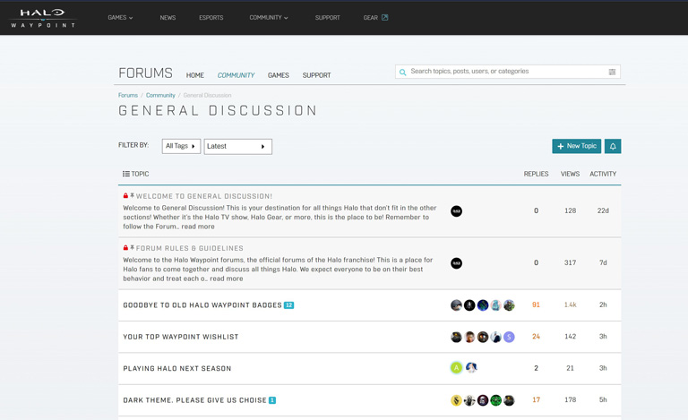 View forum thread list example